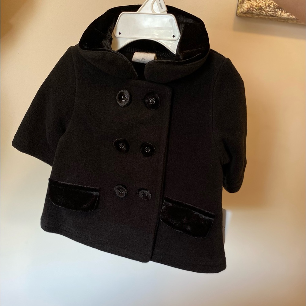Baby Girl Starting Out 3 Month Black Pea Coat NWT